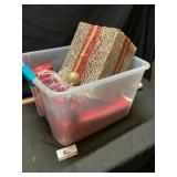 Tote of holiday decor