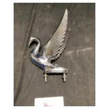 Vintage flying swan hood ornament