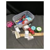 Tote of sewing miscellaneous