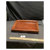 Wood serving tray approximately 23 x 16 1/2 x 3
