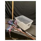 Tote of belts and the neck ties