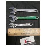 Adjustable wrenches, six and 8 inch