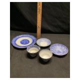 19th century English blue spatter wear ceramic