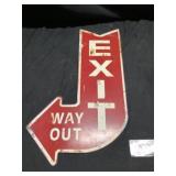 Exit way out metal sign 12 x 23