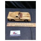 Hand carved wooden car
