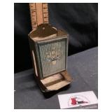 Vintage metal match stick holder