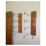 Two wall hanging hat racks
