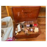 Vintage sewing box and sewing supplies