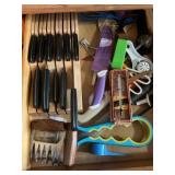 Hampton Forge knife set and various utensils