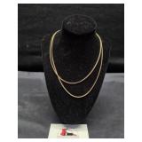 2 Necklace Chains marked 18k GF