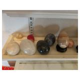 Polished stone, granite eggs