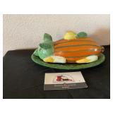 Pig butter dish  marked Italy