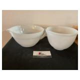 Fire King white batter bowl and sunbeam bowl