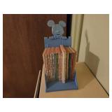 Vintage kids books with mickey mouse bookcase