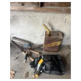 Vintage gas can , hand tools