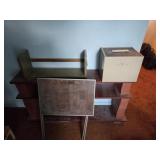 Homemade bookshelf, tv tray, bookshelf
