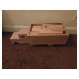 Vintage wooden truck and wooden blocks