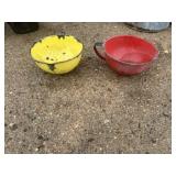 Colored enamel mixing bowls