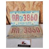 Vintage colorado license plates