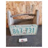 Wooden license plate toolbox