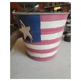 Painted metal bucket