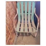 Green metal outdoor chair