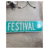 Festival road sign