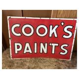 Porcelain double sided Cooks Paints sign