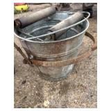 Galvanized mop bucket
