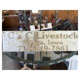 Metal C&C livestock advertising sign