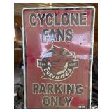 Metal Cyclone parking only sign