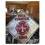 Metal Fire fighter sign
