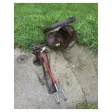 Garden claw, misc iron pieces