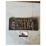 1949 Iowa license plate