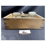 Wood crate and jars
