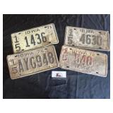 Vintage Iowa license plates
