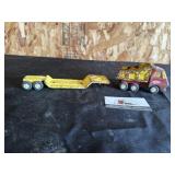 Metal Tonka truck and trailer