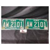 1979 Matching Iowa License Plates