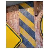 Safety stripes road sign