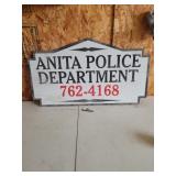 Anita police department sign