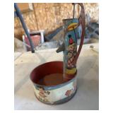 Tin litho hand pump toy