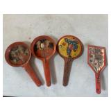 Vintage tin litho noise maker toys