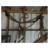 Ice tongs, rope, misc