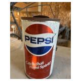 Vintage metal Pepsi can grill