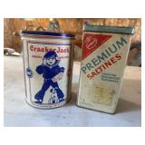Vintage Cracker Jacks and Saltines tin can