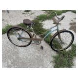 Vintage bicycle yard art