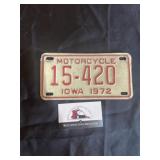 1972 motorcycle license plate