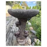 Concrete squirrel, birdbath, buyer responsible