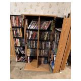 DVD storage cabinet with DVDs