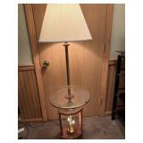 Glass top lamp table